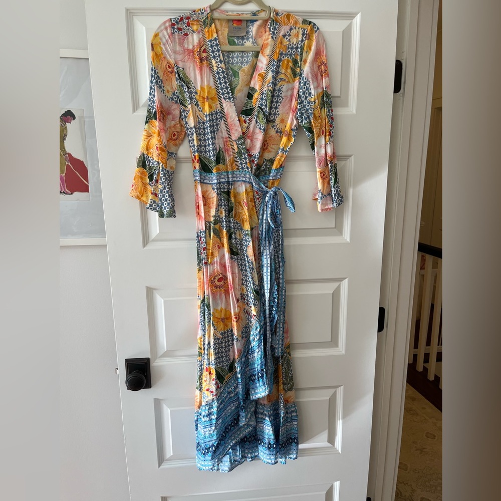 Farm Rio for Anthropologie wrap dress sz S